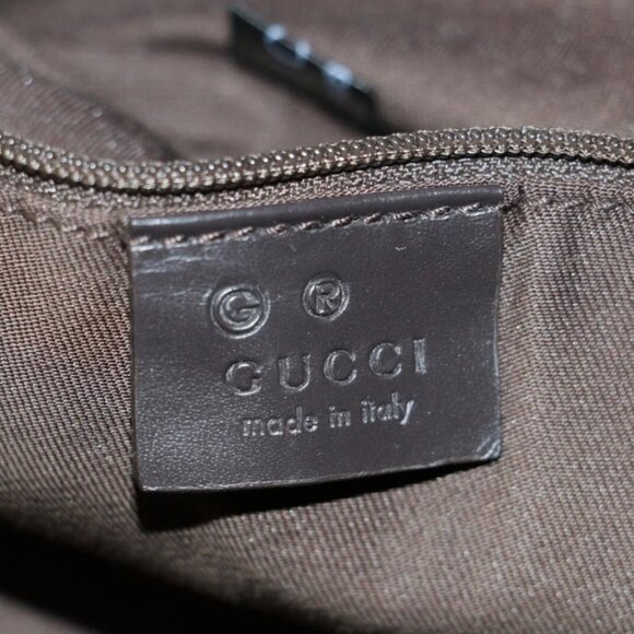 Gucci Horsebit Drawstring Hobo Canvas Leather Trim - Brown - Picture 15 of 16